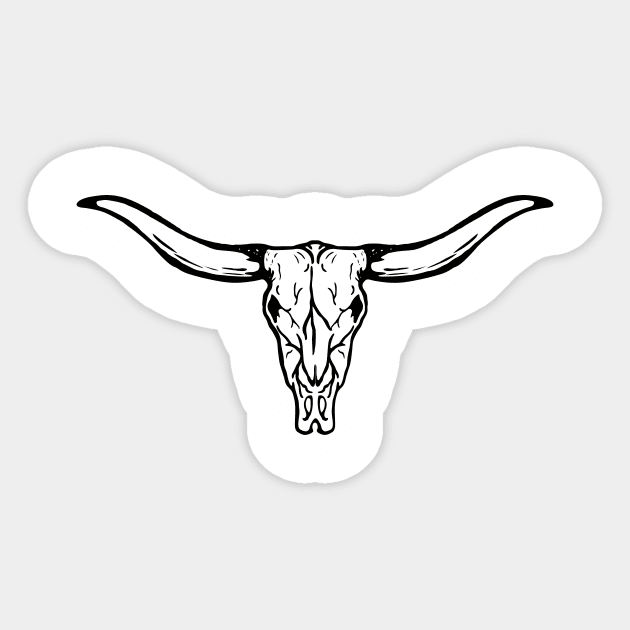 Boho Cow Skull Sticker by VikingHeart Designs